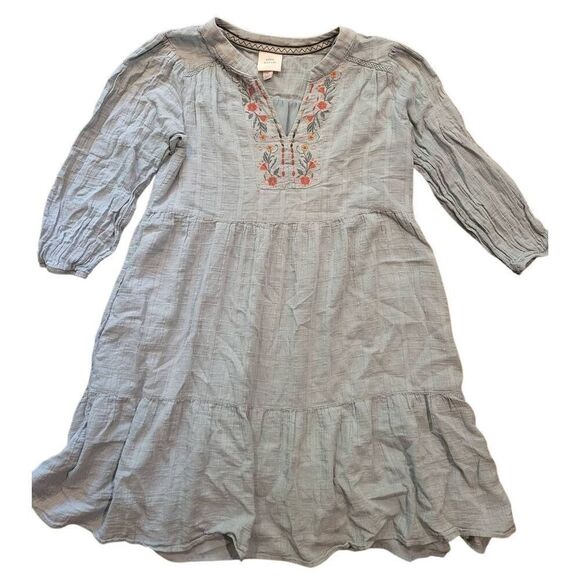 Knox Rose Dress Women's Small Sage Green Tiered Embroidered Knee Length - Picture 2 of 5